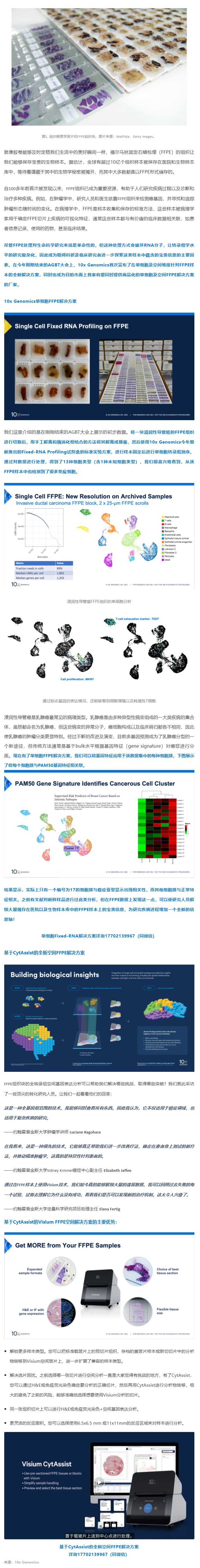 里程碑式的突破！10x Genomics 單細胞 + 空間解決方案 _ 全方位解鎖 FFPE 樣本中蘊含的寶貴