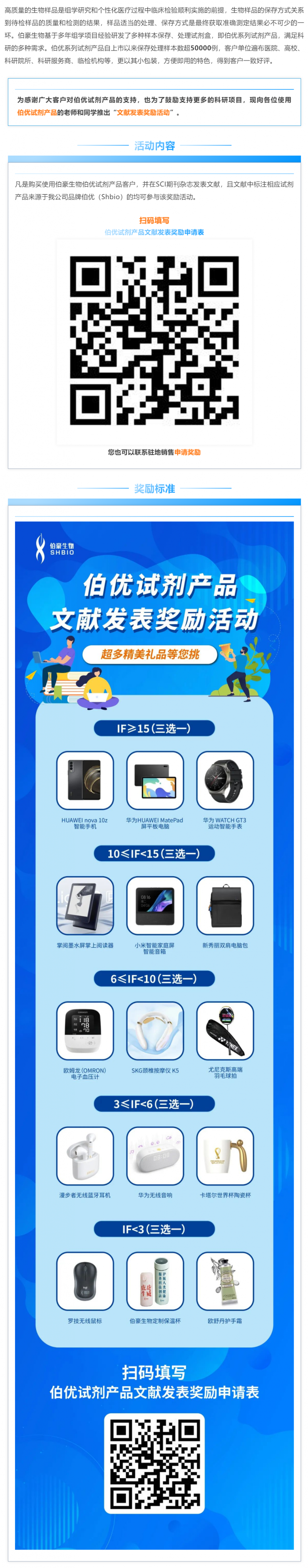伯優試劑產品文獻發表獎勵活動
